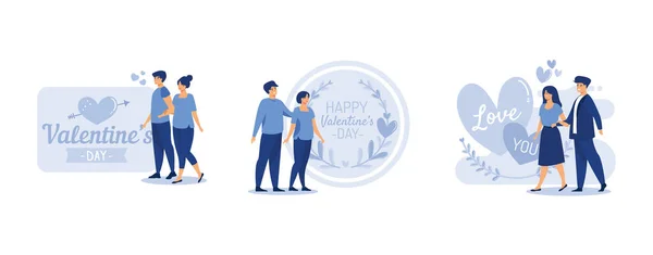 Šťastný Valentýn Února Den Všech Milenců Grafiky Vhodné Pro Zdobení — Stockový vektor