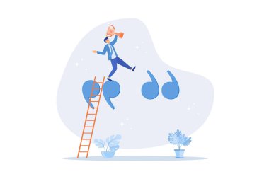 Çalışanları başarı, kişisel gelişim koçluğu, konuşma, mesaj veya insanlara ilham vermek için motive etmek için motivasyon ve ilham alıntısı, düz vektör modern illüstrasyon