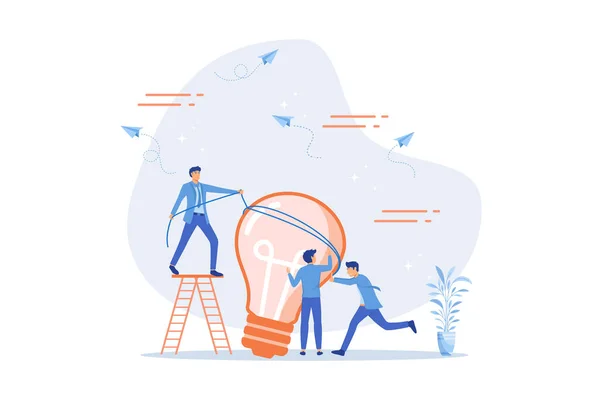 Brainstorming För Idé Teamwork Samarbete För Affärsutveckling Innovation För Att — Stock vektor