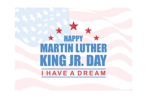 Happy Martin Luther King Day Nationale Feestspandoek Ontwerp Vlakke Vector — Stockvector