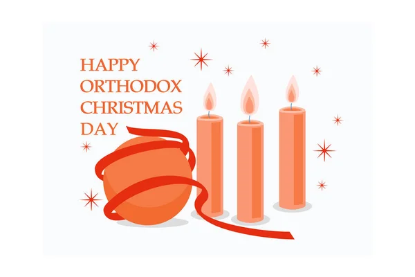 stock vector Happy orthodox christmas day vector, flat vector modern illustration