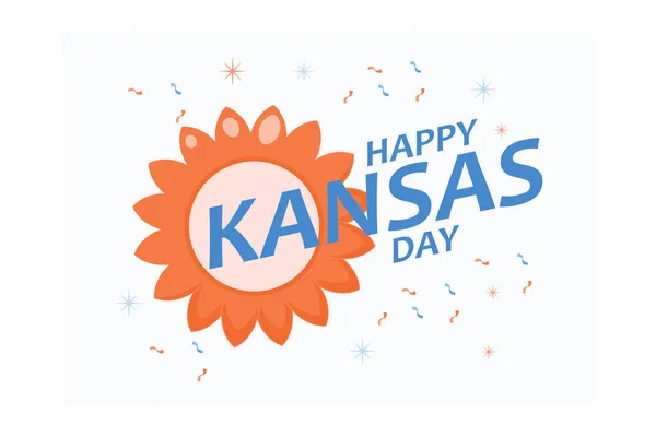 Illustration Vektorgrafik Des Kansas Day Flacher Vektor Moderne Illustration — Stockvektor