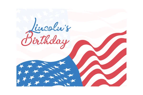 Lincoln Verjaardag Vakantie Achtergrond Vector Usa Banner Template Poster Billboard — Stockvector