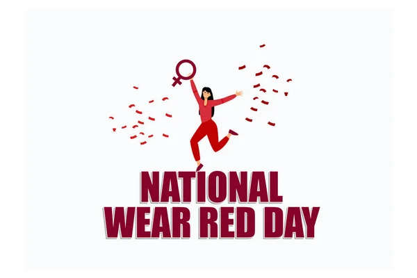 National Wear Red Day Erster Freitag Februar Ferienkonzept Vorlage Für — Stockvektor