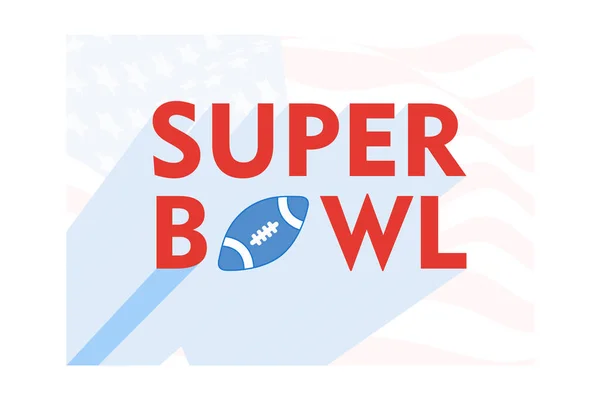 Super Bowl Titeltext Rote Und Blaue Schriftfarbe Und Schattenreflexion Flacher — Stockvektor