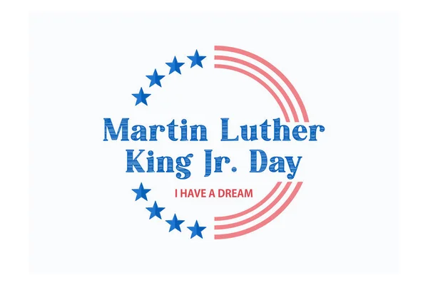 Martin Luther King Jr. Günü. Mesajla bir rüya görüyorum. Amerikan bayrağı. Anma Günü MLK Bayrağı, yassı vektör modern illüstrasyon