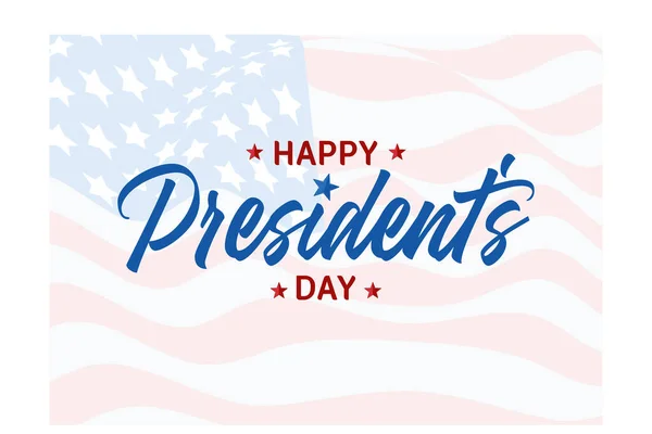 Happy Presidents Day United States Text Concept American Flag Washington — Stockvector