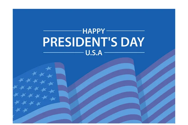Happy President Day Mørkeblå Baggrund Med Det Amerikanske Flag Flad – Stock-vektor