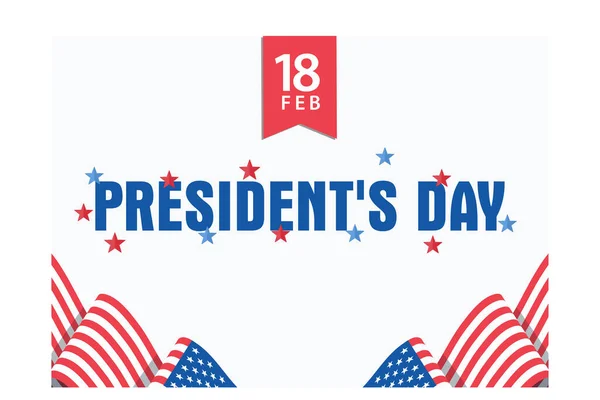 Typography President Day Decorated Stars Usa Flag Color White Background — Stockvector