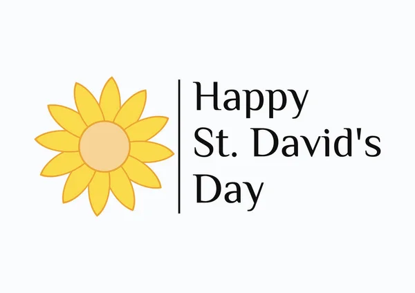 Saint David Day One Continuous Line Drawing Narcissus Lettering Davids — Stockvektor