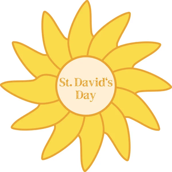 David Day Greeting Card Template Wales National Holiday Narsicuss Flower — Stockvektor