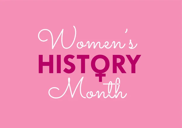 Women History Month Brush Calligraphy Style Vector Template Design Banner — Stockvektor
