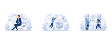 Yaratıcı düşünce. Farklı zihinsel yapıya sahip insanlar ya da yaratıcı modeller. Standart olmayan yaratıcı çözüm düşüncesi. MBTI insan metaforu. Zihin davranışı kavramı, düz vektör modern illüstrasyonunu ayarla