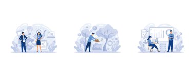 Ekonomi finans ve mühendislik grafiği. Ekonomik büyüme ve gelişme. Entelektüel sermaye. Borsa verileri. Yatırımlar için ticari çözümler, analiz konsepti, düz vektör modern illüstrasyonunu ayarla