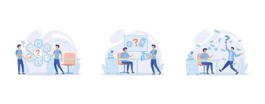 Finansal danışman, müşteri için yatırım parası piyasa analiz yönetimi planlama tavsiyesi veriyor. Mali danışman profesyonel finans, düz vektör modern illüstrasyonunu ayarla