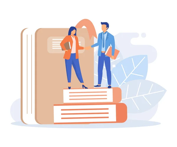 Book Exchange Reuse Illustration Characters Recommending Sharing Swapping Books People — Vector de stock