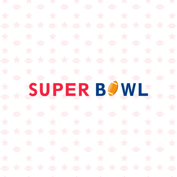 Super Bowl Title Text Color Fuente Rojo Azul Vector Plano — Archivo Imágenes Vectoriales
