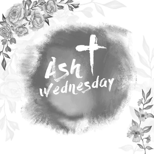 Ash Wednesday Christian Religious Holiday Grunge Cross Gray Abstract Background — Wektor stockowy