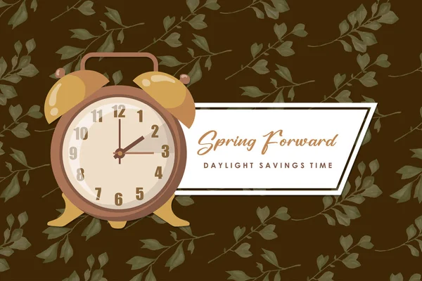 Daylight Saving Time Begins Web Banner Reminder Daylight Saving Time — 图库矢量图片