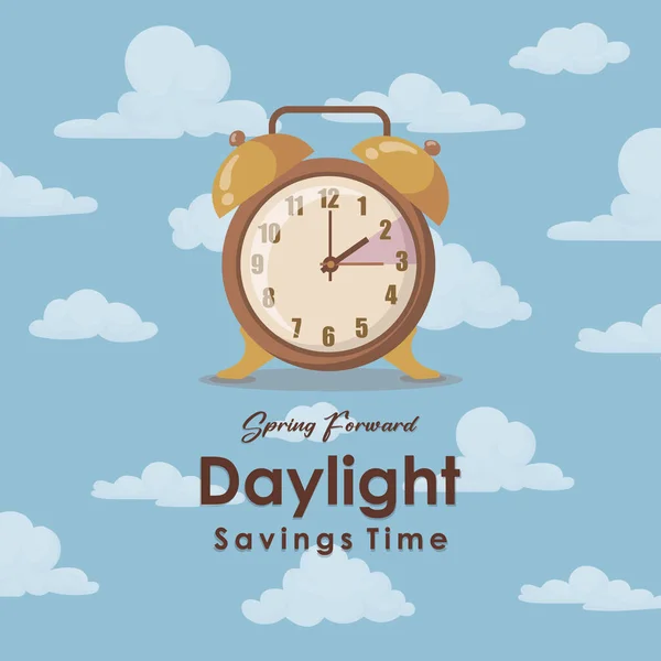 Εικονογράφηση Διάνυσμα Ενός Banner Για Daylight Saving Time Χρόνο Clock — Διανυσματικό Αρχείο