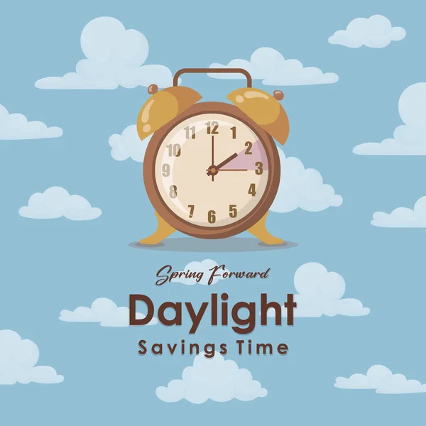 Vector Illustration Banner Daylight Saving Time Time Clock Background Illustration — Image vectorielle