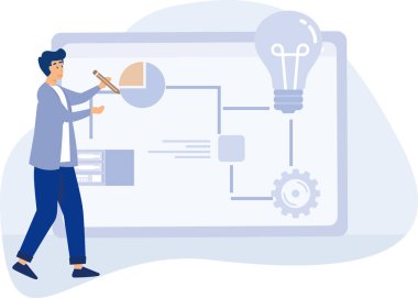 Problem solving skills abstract concept,decision making and motivation,business leadership,flat vector modern illustration