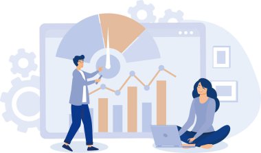 Web geliştirme kavramı, tek sayfa uygulaması, ilerici web uygulaması, düz vektör modern illüstrasyon
