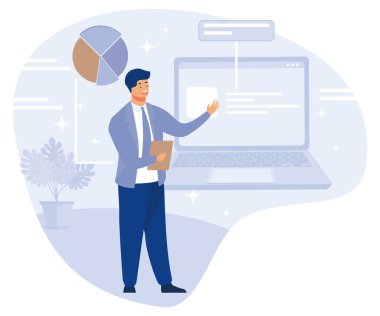 IT eğitim konsepti, Bilgi Teknolojisi kursları, düz vektör modern illüstrasyon