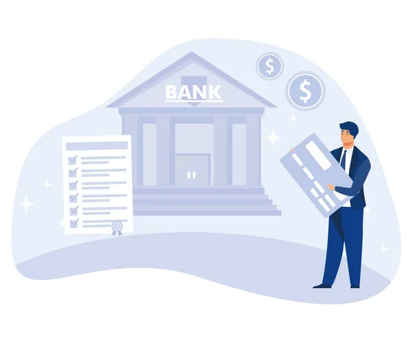 Financial Software Concept Banking Operations Check Out Transaction Flat Vector — Stock Vector
