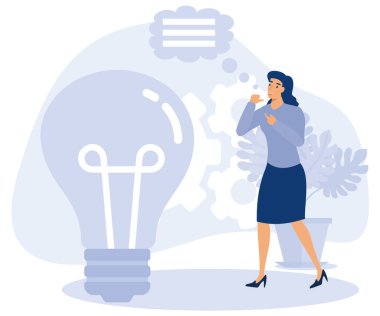 Kişisel ve profesyonel büyüme kavramı, düşünme ve hayal gücü, motivasyon ve ilham, düz vektör modern illüstrasyon