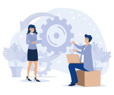 Uzak geliştiriciler konsepti. E-ticaret geliştirme, platformlar arası. düz vektör modern illüstrasyon