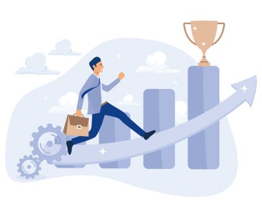 Büyük hedef konsepti. İş hırsı, başarıya odaklan. düz vektör modern illüstrasyon