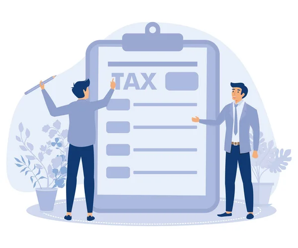 Konzept Der Steuererklärung Steuererklärung Ausfüllen Finanzbericht Flat Vector Moderne Abbildung — Stockvektor