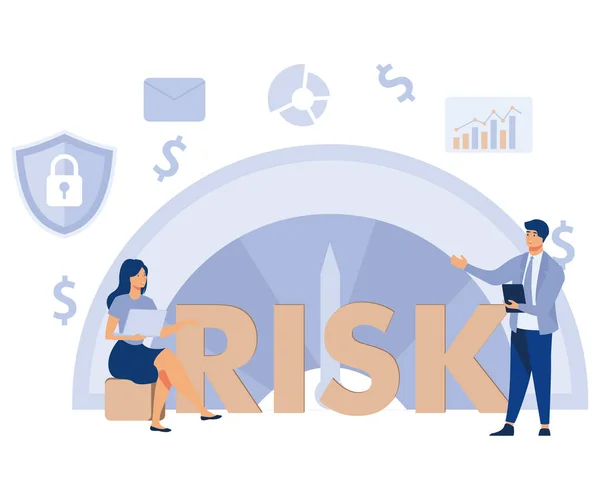 Risk Management Risk Assessment Concept Evaluate Analysis Risk Flat Vector — Stock Vector