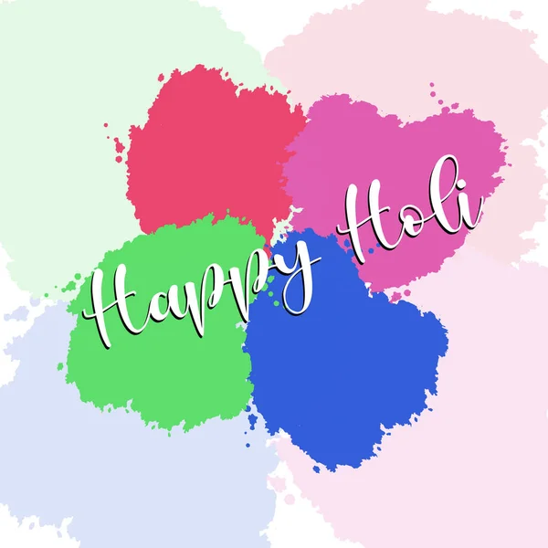 Mooi Indiaas Festival Kleurrijke Happy Holi Vieringen Met Kleuren Spetteren — Stockvector
