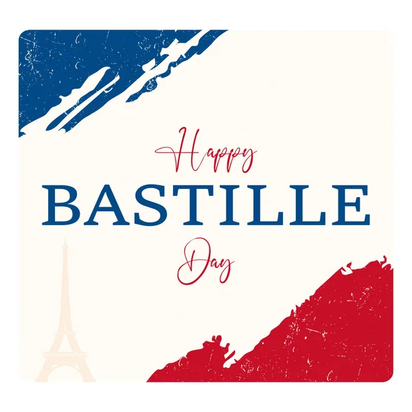 Gelukkige Bastille Dag Illustratie Kaart Spandoek Affiche Voor Franse Nationale — Stockvector