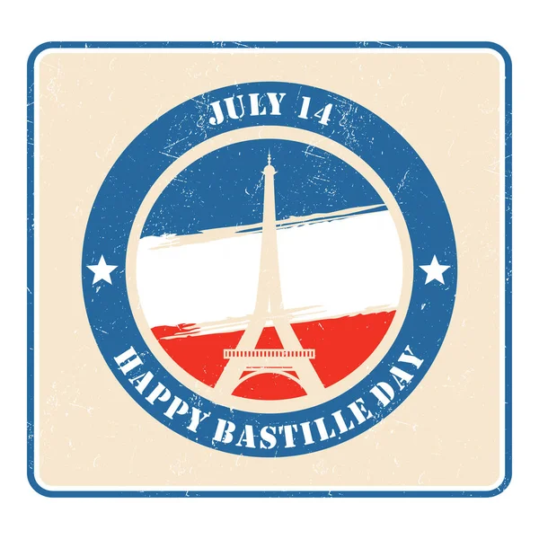 Картка Банер Або Постер Французького Національного Дня Щасливий День Бастилії — стоковий вектор