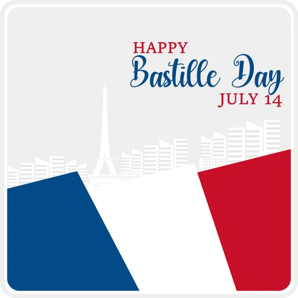 Ευτυχισμένη Ημέρα Της Βαστίλης Γαλλία Ανεξάρτητη Ημέρα Εθνική Εορτή Ιουλίου — Διανυσματικό Αρχείο
