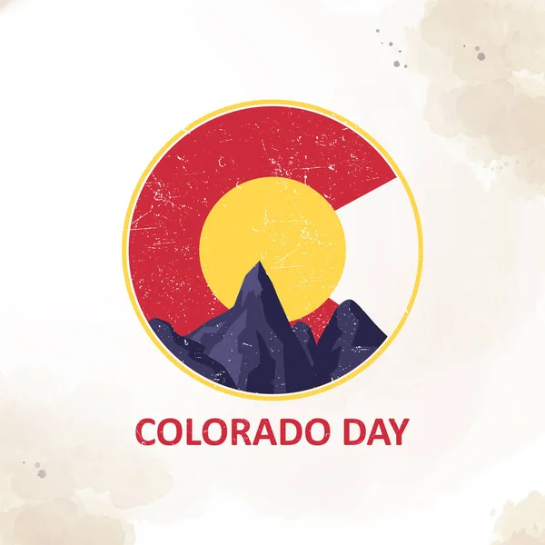 Colorado Day Simbolo Del Design Del Logo Monte Elbert Segno — Vettoriale Stock