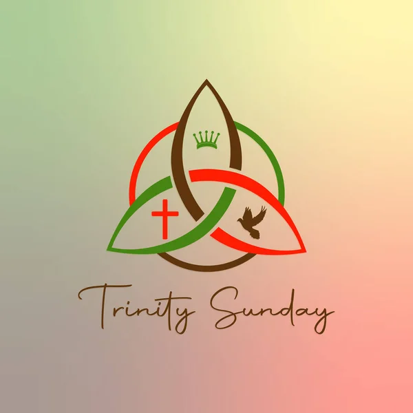 Trinity Sunday için arkaplan, dini üçleme sembollü metin, Poster, kart ve afiş için modern arkaplan vektör illüstrasyonu