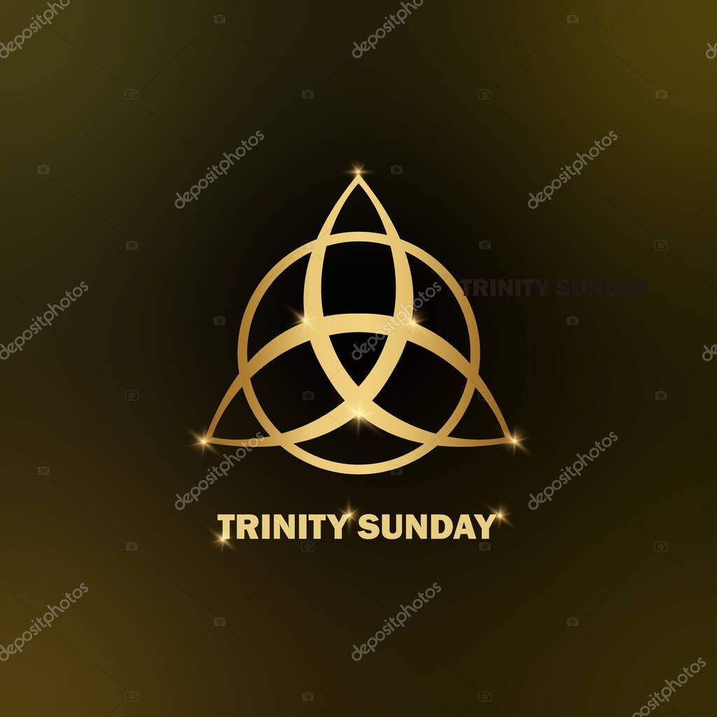 Happy Trinity Sunday, text religious trinity symbol, modern background vector illustration for Poster, card and banner