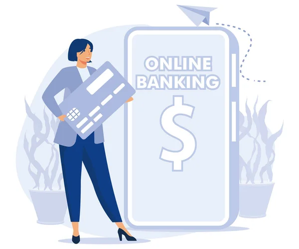 Bankdiensten Voor Zakelijk Concept Openen Van Zakelijke Rekening Kredietkaart Treasury — Stockvector