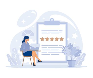 Kariyer büyümesi, performans değerlendirmesi, entelektüel sermaye, çalışanların verimliliği, şirket zorluğu ve başarısı, iş puanı sistemi, düz vektör modern illüstrasyon