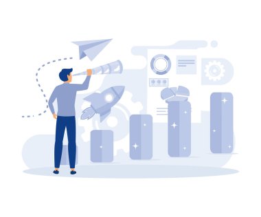 Bilgi depolama sistemleri, veri merkezi, veri monetizasyonu, veri güdümlü pazarlama. düz vektör modern illüstrasyon