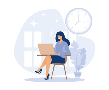 iş konsepti, kişisel üretkenlik ve görev yönetimi, düz vektör modern illüstrasyon