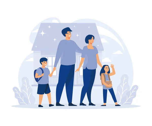 Famille Questions Sociales Concept Relation Familiale Aider Les Enfants Problème — Image vectorielle