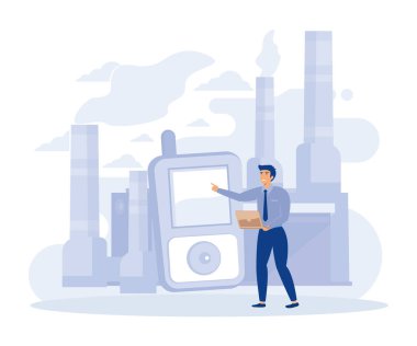 Çevre koruma önlemleri, atmosfer arındırma, Hava Kalitesi kontrolü, düz vektör modern illüstrasyon