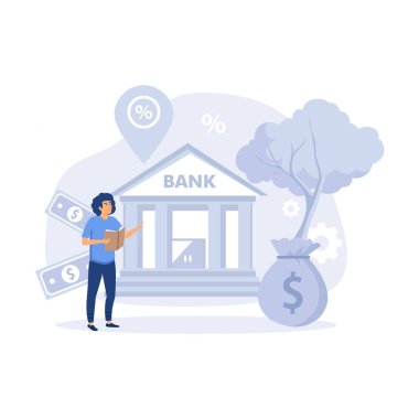 Vergi ayarlandı. Finansal yönetim kavramı. düz modern vektör illüstrasyonu