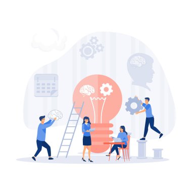 İşteki asistanım. Şirkette birlikte çalışıyoruz, düz modern vektör illüstrasyonu.