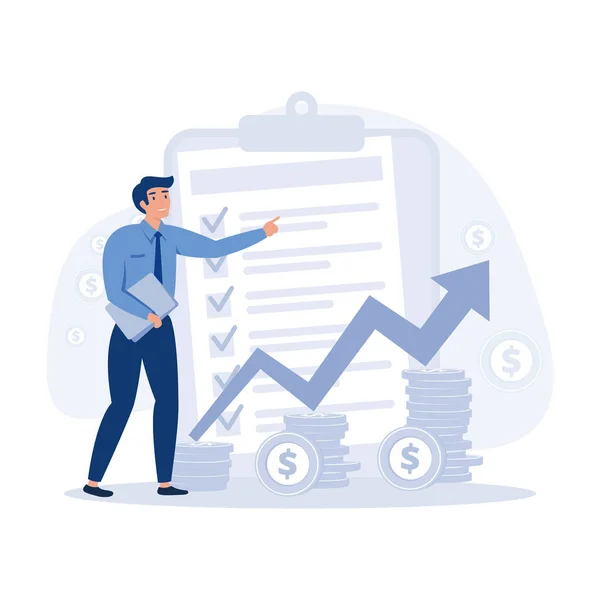 Fiscale Voorbereiding Abstract Concept Vennootschapsbelasting Belastbaar Inkomen Fiscaal Jaar Documentvoorbereiding — Stockvector